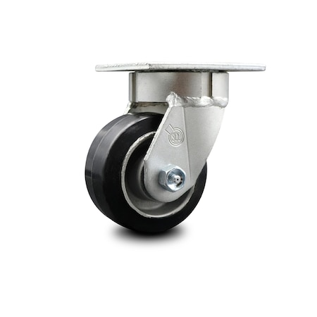 Service Caster 4 Inch Kingpinless Rubber on Aluminum Wheel Swivel Top Plate Caster SCC SCC-KP30S420-RAR